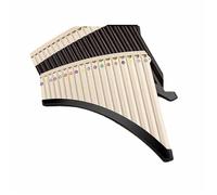 Flauto Di Pan Professionale Flauto Di Pan 18 16 Canne Do Maggiore Tubo Curvo Adatto A Principianti E Musicisti Professionisti(16-inch bent tube C-tone beige-brown)