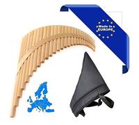 FLAUTO DI PAN SOLIST CONTRABBASSO IN SOL MADE IN EUROPE + BORSA 29 CANNE SOL0-SOL4 IN ACERO FORMA CURVA ORNAMENTO INTAGLIATO