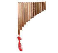 Flauto di Pan, Strumento a Fiato in bambù Naturale a 15 Tubi, Strumento Musicale Tradizionale Cinese Chiave G, Strumento a Fiato in Legno con Borsa per il Trasporto