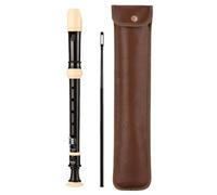 Flauto dolce dolce in legno per bambini, 8 fori a C soprano, flauto per bambini con presa tedesca, flauto dolce in legno con asta tergicristallo grasso in sughero per principianti, adulti