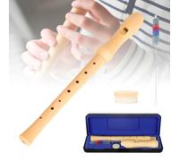 Flauto dolce per adulti e bambini, per principianti, diteggiatura tedesca, in legno, flauto, 2 pezzi, con custodia rigida, spazzola per la pulizia, pasta di sughero
