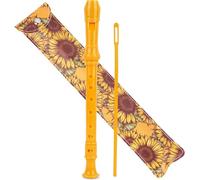 Flauto dolce soprano a 8 fori, per principianti, bambini e adulti, con asta per la pulizia e custodia in pelle, per scuola, studenti, casa, intrattenimento (2 girasoli)