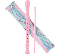 Flauto dolce soprano a 8 fori, per principianti, bambini e adulti, flauto soprano con asta per la pulizia e custodia in pelle, per scuola, studenti, casa, intrattenimento (2 colori rosa e verde)