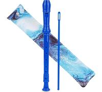 Flauto dolce soprano a 8 fori, per principianti, bambini e adulti, flauto soprano con asta per la pulizia e custodia in pelle, per scuola, studenti, casa, intrattenimento (2 sabbie mobili blu)