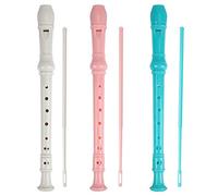 Flauto dolce soprano flauta soprano a 8 fori in ABS per clarinetto in stile tedesco flauto acuti in chiave di Do con tabella di diteggiatura istruzioni (lingua italiana non garantita), confezione da 3