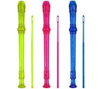 Flauto dolce soprano flauta soprano a 8 fori in ABS per clarinetto in stile tedesco flauto acuti in chiave di Do con istruzioni per diteggiatura, trasparente, confezione da 3