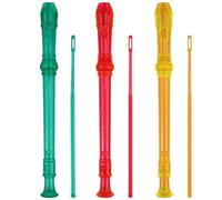 Flauto dolce soprano flauta soprano a 8 fori in ABS per clarinetto in stile tedesco, flauto acuti in Do con istruzioni per diteggiatura, trasparente, confezione da 3 (verde, rosso, giallo)