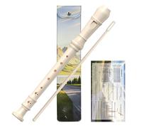 Flauto dolce soprano per bambini, diteggiatura tedesca, 8 fori, flauto per principianti con asta di pulizia, confezione in pelle e tabella di diteggiatura, ideale per lezioni scolastiche e pratica a