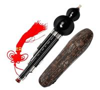 Flauto ebano Hulusi 7 fori Tasto C staccabile a tre toni/Chiave piatta B Tipo di gioco con nodo cinese Hulusi professionale(C Key)