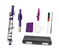 flauto Flauto a 16 fori a foro chiuso in chiave C. Flauto con chiave E. Il piccolo piccolo squisito è adatto ai principianti per esercitarsi a suonare (Color : F5 purple piccolo)