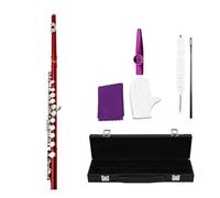 flauto Flauto a 16 fori a foro chiuso in chiave C. Flauto con chiave E. Il piccolo piccolo squisito è adatto ai principianti per esercitarsi a suonare (Color : B7 red flute)