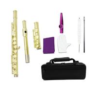 flauto Flauto a 16 fori a foro chiuso in chiave C. Flauto con chiave E. Il piccolo piccolo squisito è adatto ai principianti per esercitarsi a suonare (Color : A4 gold flute)
