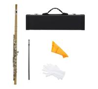 flauto Flauto traverso a 16 fori chiusi a foro aperto. Flauto a chiave C. Flauto traverso con chiave in rame bianco oro argento con accessori per chiave E