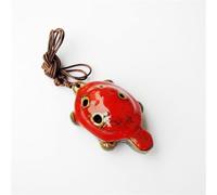 Flauto for strumento musicale Ocarina contralto a 6 fori in ceramica con cordino for studenti principianti (Color : Turtle Red)