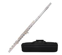 Flauto Foro Aperto E Chiuso Flauto Strumento A Doppio Uso Chiave Do Rame Bianco Placcato Argento Principiante Professionale(16open/closed)