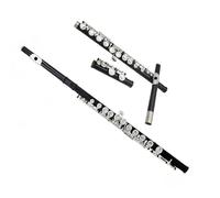 Flauto Foro Chiuso 16 Chiavi Lo Strumento Per Flauto Per Principianti A 16 Tasti Con Foro Chiuso C Viene Fornito Con La Barra Passante Porta Guanti(Black)