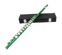 Flauto Foro Chiuso 16 Chiavi Verde 16 Fori C-tuning Flauto E Chiave Strumento A Fiato Flauto In Cupronichel Argento Placcato Nichel Con Accessori