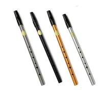 Flauto in metallo a 6 fori Flauto a fischio irlandese Strumento a fiato irlandese Mini micro strumento flauto fai-da-te(D Key Black)