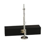 Flauto in miniatura Dselvgvu con stand e custodia in ottone mini strumento musicale replica da collezione Accessori per la casa delle bambole Accesso