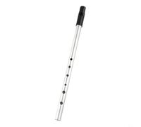 Flauto irlandese professionale in metallo a sei fori, per principianti e professionisti, strumento musicale tradizionale, con borsa per il trasporto, colore nero (chiave C argento)