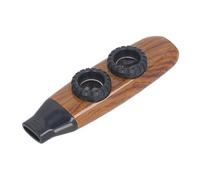 Flauto Kazoo, Divertente Suonare lo Strumento a Fiato Flauto Kazoo con Due Fori 115x32x20mm Regolabile per le Prestazioni (Colore del legno naturale)