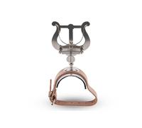 GEWA Porta spartiti flauto da marcia, grande lira nichelato, 2 pulsanti, bracciale pelle alluminio