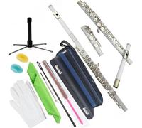 flauto Lo Strumento Per Flauto Per Principianti Con Foro Chiuso A 16 Chiavi C Viene Fornito Con Un Kit Asta Porta Guanti(White)