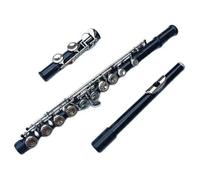 Flauto Nero A 16 Fori, Chiave Chiusa, Più Chiave E, Tono C. Flauto Da Concerto Placcato In Nichel Con Custodia Flauto Traverso per Principiante