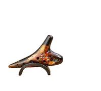 Flauto Ocarina 12 Fori Tripla Ceramica Ocarina Flauto Traverso Decorazione Strumenti Musicali (Color : 01)