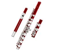 flauto Parti del guanto del tergicristallo della scatola del flauto dello strumento del flauto d'argento professionale della chiave C del foro chiuso a 16 fori (Color : Red)