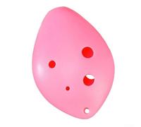 Flauto per ocarina multicolore a 6 fori in chiave do, design compatto in plastica ABS per un facile trasporto e apprendimento della musica ovunque (rosa)