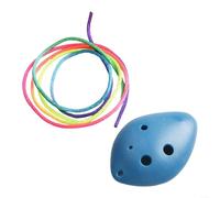 Flauto per ocarina multicolore a 6 fori in chiave do, design compatto in plastica ABS per un facile trasporto e apprendimento della musica ovunque (blu)