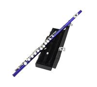 Flauto Per Principianti Flauto Traverso Blu A 16 Fori Con Accordatura In Do E Chiave In Mi Strumento A Fiato In Cupronichel Argentato Nichelato Con Accessori