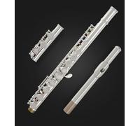 Flauto placcato argento chiave C 16 chiavi foro chiuso chiave E flauto principiante livello base flauto strumento a fiato(XF-120)