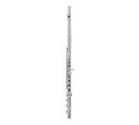 Flauto Professionale C Flauto Argentato A 17 Tasti Strumento Elettronico Meccanico A Foro Aperto(White)