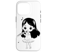 Flauto Ragazza Cartoon Look Strumento a fiato Custodia per iPhone 16 Pro