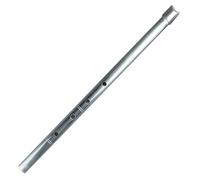 Flauto Shakuhachi in metallo con chiave D a 5 fori non facile da rompere argento e nero con custodia per pianoforte Principianti Bamboo Flute(Silvery)