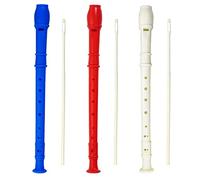 Flauto soprano a 8 fori, confezione da 3 flauto soprano con asta di pulizia, in stile tedesco, per principianti o come regalo per il rientro a scuola (blu scuro, rosso, bianco)