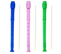 Flauto soprano a 8 fori, confezione da 3 flauto soprano con asta di pulizia, in stile tedesco, per principianti o come regalo per il rientro a scuola (blu scuro, verde, rosa)