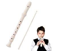 Flauto Soprano Dolce per Bambini, Scuola Media, Diteggiatura Tedesca, Staccabile, 8 Buchi, per Adulti, Principianti, con Strumento di Pulizia, Beige