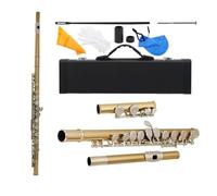 flauto Strumento A Fiato A Fiato In Rame Bianco C Con Flauto Chiuso A 16 Fori Con Parti E Accessori Per Flauto Con Guanti E Scatola Portachiavi E