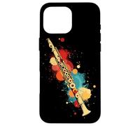 Flauto Strumento a fiato a macchie di colore Custodia per iPhone 16 Pro Max