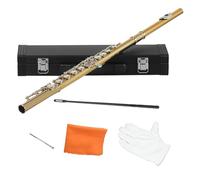 flauto strumento Chiave in argento dorato 16 fori aperti chiusi Chiave C Strumento musicale da concerto professionale per flauto traverso