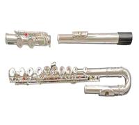flauto strumento Flauto a tubo a forma di U a foro chiuso a 16 fori placcato in argento. Esame di livello professionale