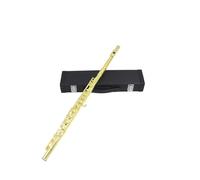 flauto strumento Flauto chiave C dorato professionale 16 fori flauto aperto chiuso flauto da concerto placcato argento con bastoncino
