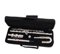 flauto strumento Flauto da concerto placcato in argento cupronichel con chiave C a 16 fori chiusi con due bocchini