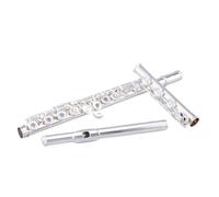 flauto strumento Flauto standard C chiave doppia argentata francese 17 fori aperta e chiusa classificazione professionale a duplice uso