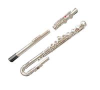 flauto strumento Flauto Standard C-tone Placcato in argento a sedici fori Flauto a foro chiuso Tubo a forma di U Qualità del suono Trasparente