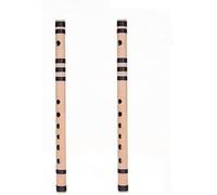 Flauto strumento musicale originale per principianti | Scala di C in bambù naturale Bansuri Lunghezza 33 cm Flauto professionale in bambù indiano | tono caldo, leggero e resistente - Confezione da 2