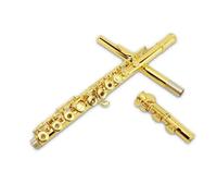 flauto strumento Strumento flauto a doppio scopo aperto e chiuso in oro a 17 fori melodia C placcata in argento